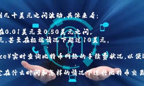 比特币钱包的手续费通常是动态变化的，受以下几个因素影响：

1. **网络拥堵**：比特币网络的交易量波动会直接影响手续费的高低。当网络中等待确认的交易数量增加时，手续费通常会上升，反之亦然。

2. **交易大小**：比特币交易的手续费通常按字节计算，而不是按金额计算。交易越复杂，所需字节数越多，手续费就可能越高。

3. **钱包类型**：不同的钱包提供的手续费设置选项也有所不同。有些钱包允许用户手动设置手续费，而另一些则提供自动设置的选项。

4. **市场行情**：比特币的市场价格也可能对手续费产生间接影响，随着比特币的流行，使用它的用户增加，手续费的波动将更加剧烈。

### 具体费率

在实际操作中，比特币的手续费可能在几美分到几十美元之间波动。具体来看：

- 若在网络不繁忙时，基本的交易手续费可能在0.01美元至0.50美元之间。
- 在网络拥堵时期，手续费可能会飙升至几美元，甚至在极端情况下超过10美元。

用户可以通过一些在线平台（如 mempool.space）实时查询比特币网络的手续费状况，以便选择合适的时机进行交易。

通过了解这些信息，用户就能够更加理智地决定在什么时间和怎样的情况下进行比特币交易，以最大限度地减少手续费的影响。